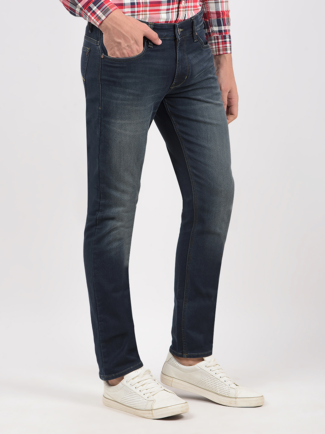 Numero Uno Men Solid Dark Blue Jeans